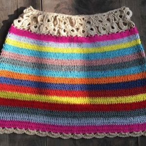 Women's Rainbow Crochet Skirt